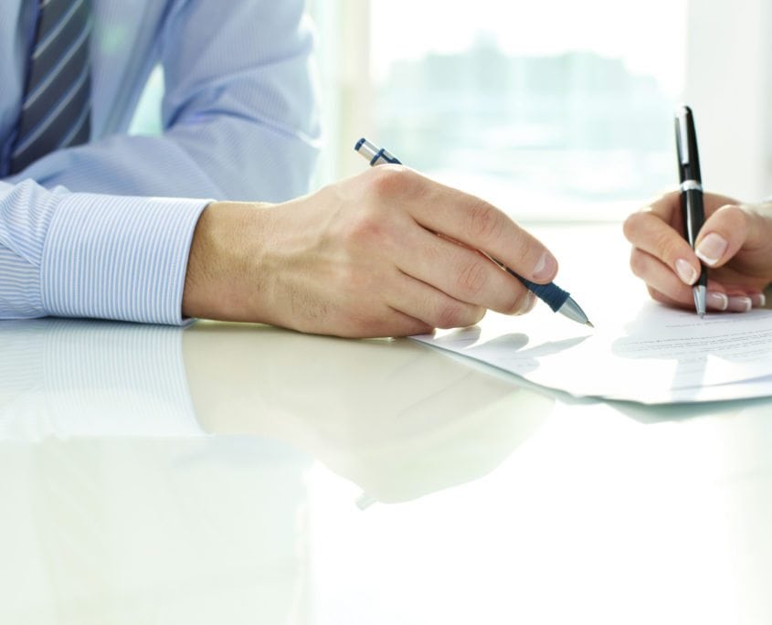 Signing contract